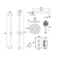 Dartmouth Concealed Valve Fixed Head & Shower Kit Black - 1