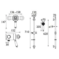 Dawlish Exposed Valve & Adjustable Kit Chrome - 0