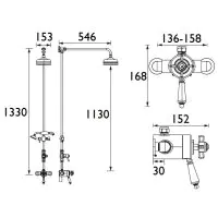 Dawlish Exposed Valve, Fixed Head & Adjustable Kit  - 0