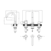 Crosswater MPRO 3 Tap Hole Deck Mounted Basin Mixer - 1