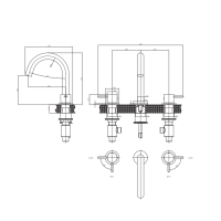 Crosswater MPRO 3 Tap Hole Deck Mounted Basin Mixer Slate - 0