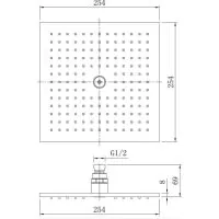 250mm Chrome Square Shower Head - 2