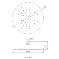 250mm Chrome Round Shower Head - 2