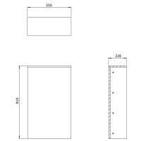 550 x 228 x 919mm Toilet Furniture Unit - Steelwood - 0