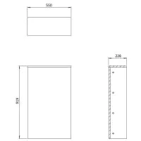 Toilet Furniture Unit 225 x 919 x 550mm- Storm Grey - 0