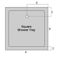 SW6 KT35 760 x 760mm Square Shower Tray - 1