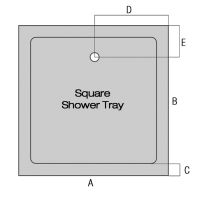 SW6 KT35 1000 x 1000mm Square Shower Tray - 1