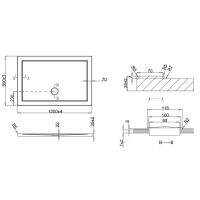 Crosswater Rectangular Anti-Slip Shower Tray 1200 x 800 x 35mm - 1