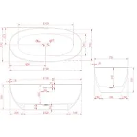 Luxe Stirling 1700 Oval Freestanding Solid Surface Bath  - 7