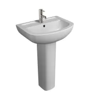 SW6 Studio 550 1Tap Hole Rectangular Basin and Pedestal - 0