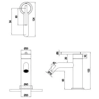 3ONE6 Lever Mini Basin Mono Mixer Brushed Brass - 0