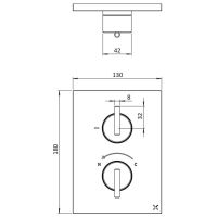 3ONE6 Lever Crossbox 2 Outlet Shower Valve Slate - 0