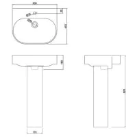 Trim 500mm Basin with 1 Tap Hole - 0