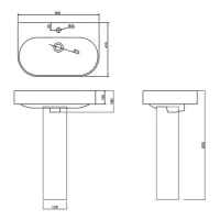 Trim 600mm Basin with 1 Tap Hole - 1