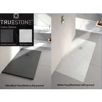 Merlyn Truestone 1500 x 900mm rectangular Black Slate Shower Tray Complete With Fast Flow Waste - 1