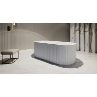 Luxe Ripon 1700 Fluted Round Freestanding Matt Acrylic Bath - 1