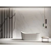 Luxe Lincoln 1700 Fluted Slipper Freestanding Matt Acrylic Bath - 2