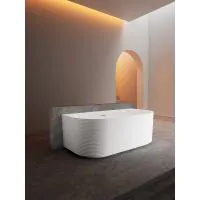 Luxe Derby 1700 Back To Wall freestanding Matt Acrylic Bath - 3