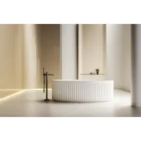 Luxe Stanley 1700 Fluted Oval Freestanding Solid Surface Matt Bath  - 2