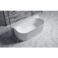 Luxe Hamilton 1700 Fluted Back To Wall Freestanding Solid Surface Matt Bath  - 0