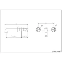 Crosswater UNION 3-Hole Wall Basin Mixer w/ Hand Wheel - 1