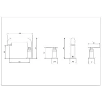 Crosswater UNION 3-Hole Deck Mounted Basin Mixer w/ Levers - 1