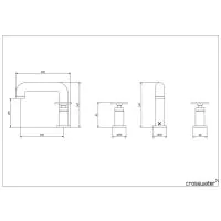 Crosswater UNION 3-Hole Deck Mounted Basin Mixer- Hand Wheel - 1