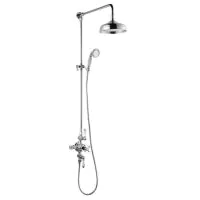 Traditional Exposed Chrome Shower Valve w/-Head & Handset - 0