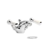 Lefroy Brooks Classic White Lever Bidet Mixer - Chrome - 0