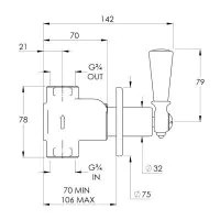 LB White Lever Flow Control "Plain" - Silver Nickel - 4