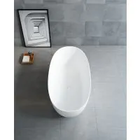 Luxe Stirling 1500 Oval Freestanding Solid Surface Bath  - 1