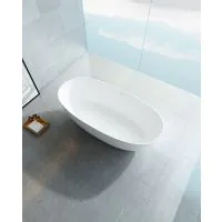 Luxe Stirling 1500 Oval Freestanding Solid Surface Bath  - 2