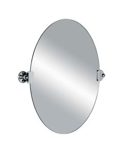 Lefroy Brooks Edwardian 500 x 400 Oval Tilting Mirror - LB4961NK Silver Nickel
