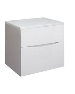 Glide 600mm Double Drawer Unit Gloss White