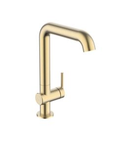 3ONE6 Side Lever Tall Basin Mixer Brushed Brass