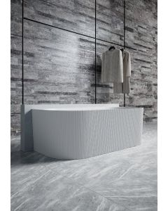 Luxe Hamilton 1700 Fluted Back To Wall Freestanding Solid Surface Matt Bath 