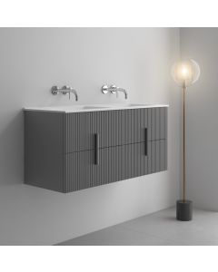 LUXE81 Tweed 1200 Light Grey Cabinet With Matte Basin