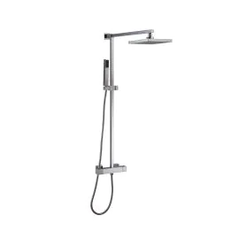 Just Taps Kubix Square Chrome Exposed Shower Valve With Fixed Head & Handset