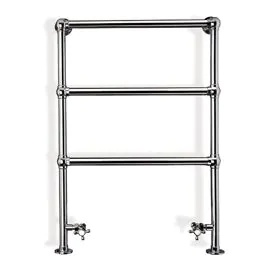 950 X 600mm Traditional Chrome Heated Towel Rail Floor Standing