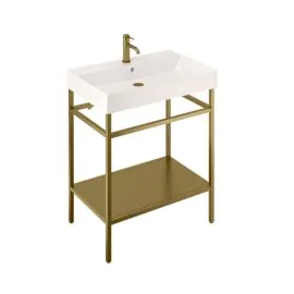 Frame Brushed Brass Stand For 700mm Basin