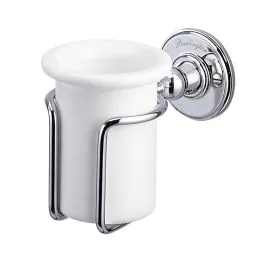 Burlington Wall Mounted Tumbler & Holder in Chrome Finish