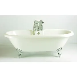 Heritage Oban Double ended Roll Top Bath 2 Tap Hole -White