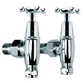 Lefroy Brooks Connaught Classic Radiator Stopcocks (pair) - S/Nickel