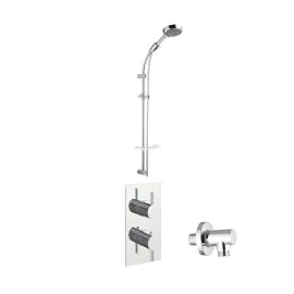 Just Taps Florentine Round Thermostatic Shower Valve With Futura Slide Bar & Handset