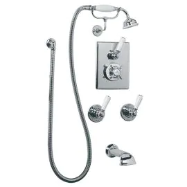 Lefroy Brooks Godolphin Thermo with Manual Bath Filler - S/Nickel