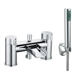 H Series Chrome Deck Mounted Bath Mixer w/ Hose & Handset