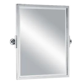 Lefroy Brooks Classic 600 x 500 Tilting Mirror Brass Frame & Bevelled Glass - Chromium Plate