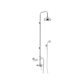 Heritage Avenbury Exposed Shower with Deluxe Fixed Riser Kit & Diverter to Handset - Chrome