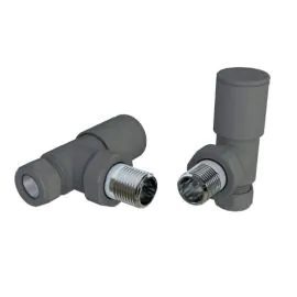 BDC Matt Antracite Angled Rad Valves (Pair)