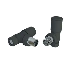 Amp Up Your Space - BDC Matt Black Angled Rad Valves (Pair)